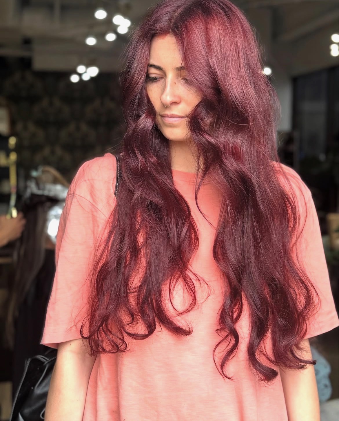Color transformation — rich burgundy all-over color