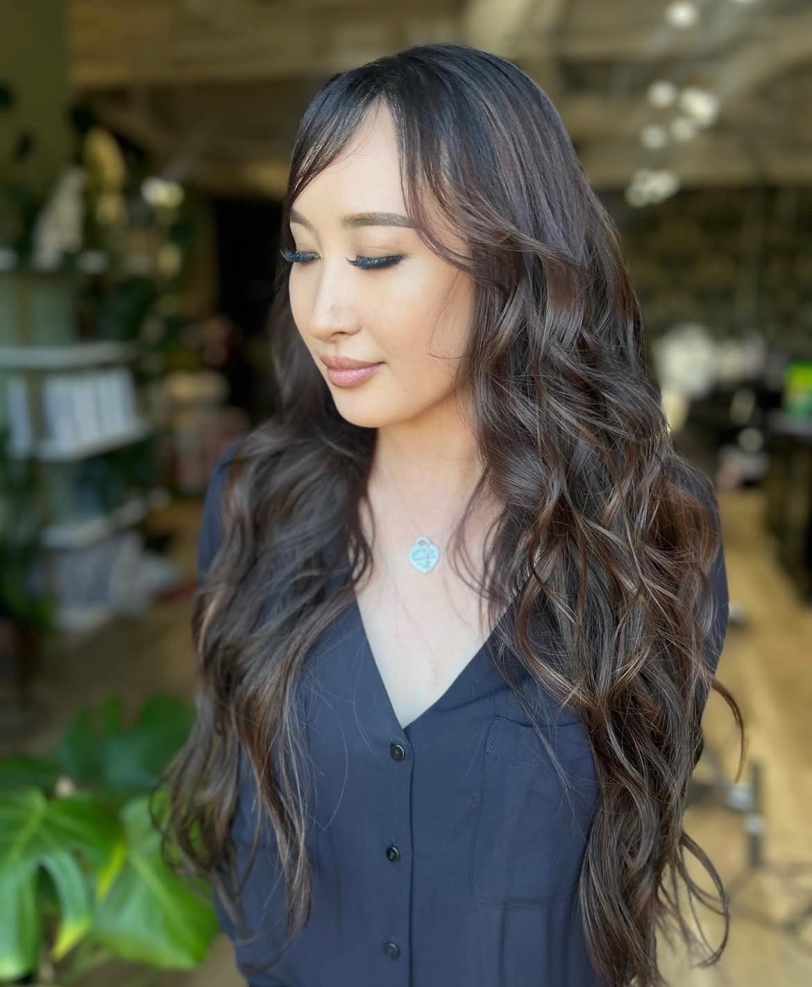 Cut and style — dark wavy layers